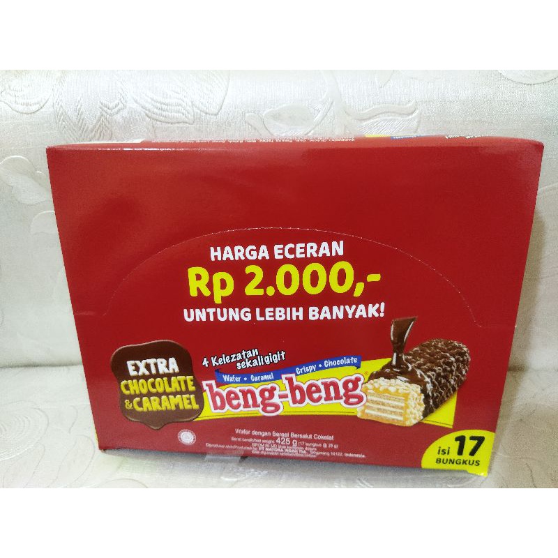 

BENG - BENG KEMASAN BARU 1 BOX ISI 17 PCS / COKELAT BENG BENG / WAFER BENG BENG / BENG BENG BOX / BENG BENG WAFER / BENG BENG / BENG - BENG