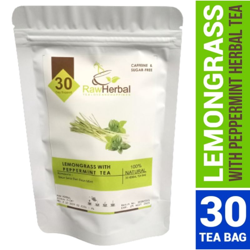 Lemongrass With Peppermint Tea : Teh Daun Serai &amp; Daun Mint Isi 30 Tea Bag