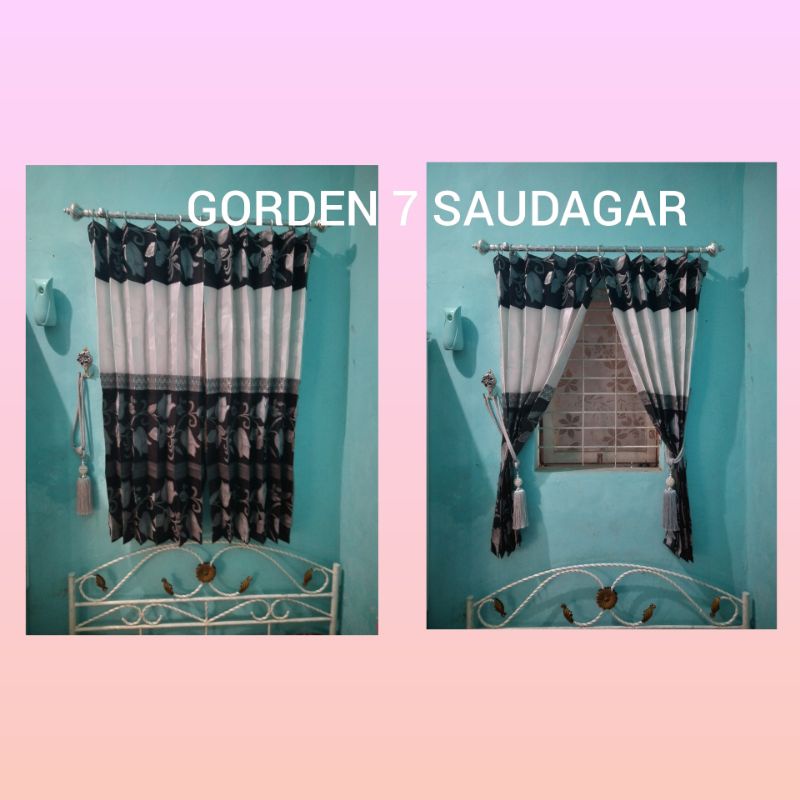 Gorden Jendela Pendek Bunga Gorden Kecil Jendela Kamar Tidur Ukuran L 100cm X P 125cm