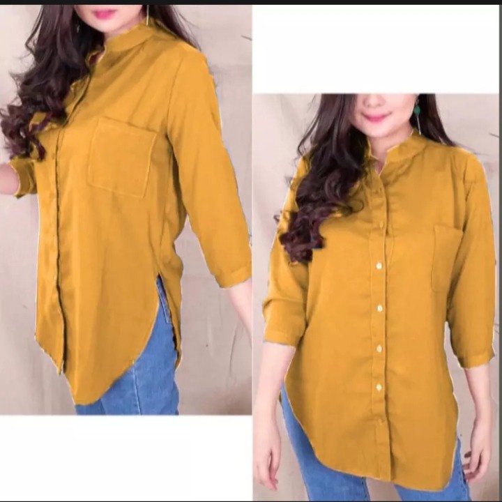 REAL PICTURE Blouse / Kemeja Wanita Lengan 7 per 8 / Kemeja Wanita BIG SIZE-5
