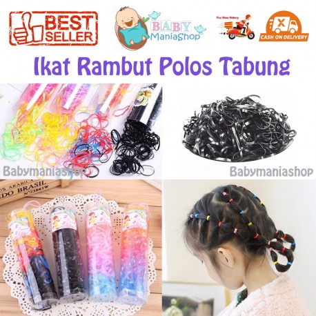 Ikat Rambut Karet Rambut Jepang Anak Warna Warni Polos Tabung Babymaniashop