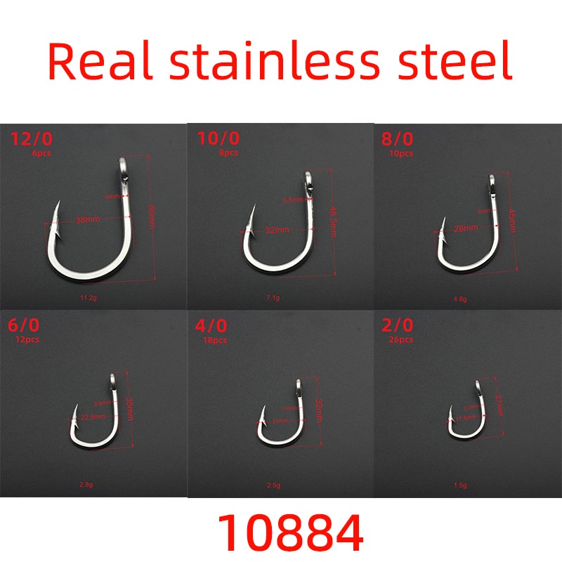 10884 Kait Umpan Pancing Ikan Tuna Live Bahan Stainless Steel Ukuran 2 / 0-12 / 0-1
