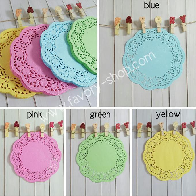 

Paper Lace Doilies 3.5 Inch Warna / Kertas Alas Renda (isi 250 lbr)