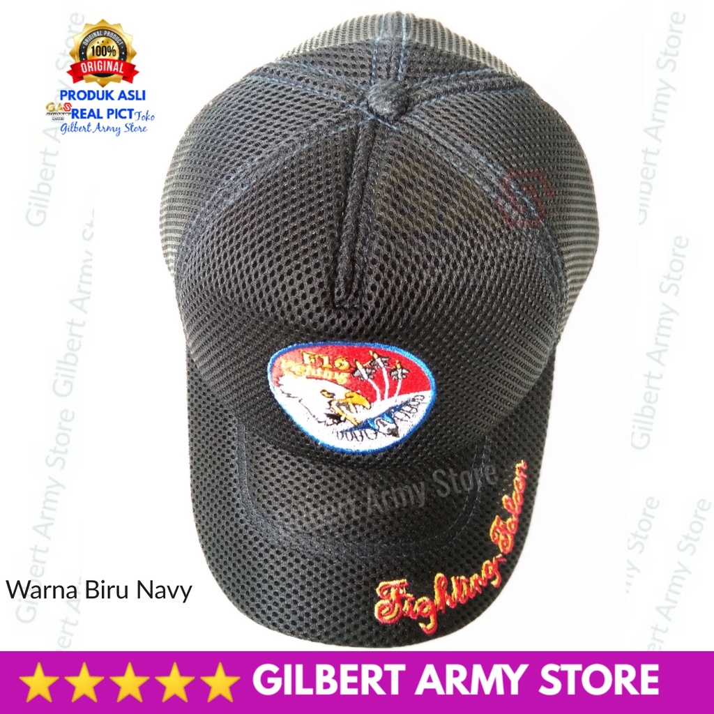 GILBERT ARMY STORE-Topi F16 Sukhoi   Bahan Jaring Biru Navy Grosir Murah Gilbert Army store Topi