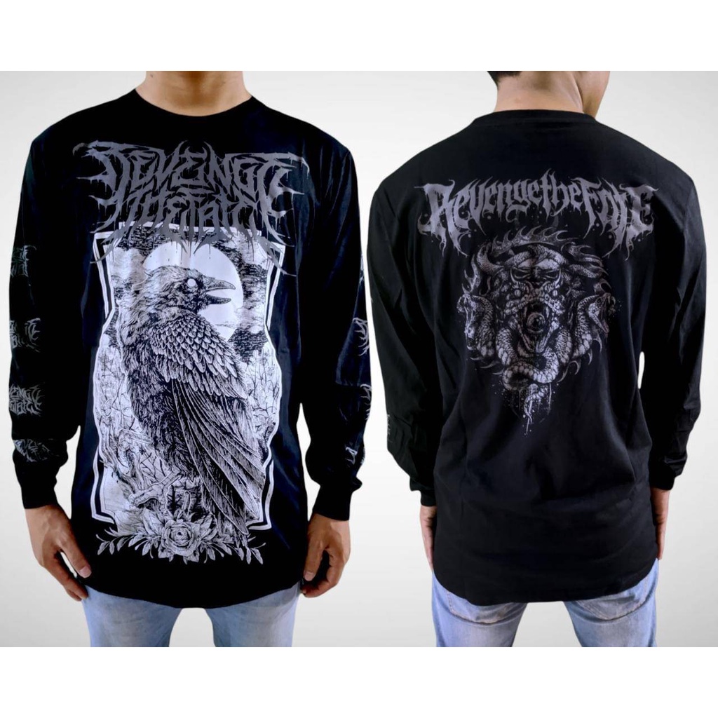 Kaos Distro Musik Premium Band REVENGE THE FATE Lengan Panjang Hitam / Baju Pria/Wanita Murah Terjan