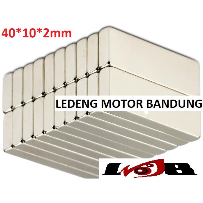 Magnet Neodymium Persegi Panjang 40x10x2mm Strong Magnetic