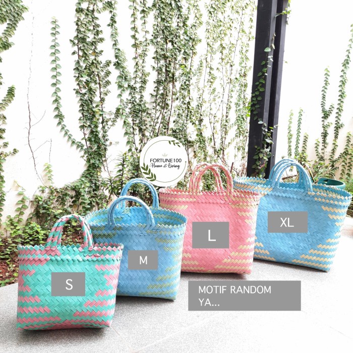 

NEW Tas Anyaman Plastik / Tas Souvenir / Tas hampers Motif kombinasi E25 - M