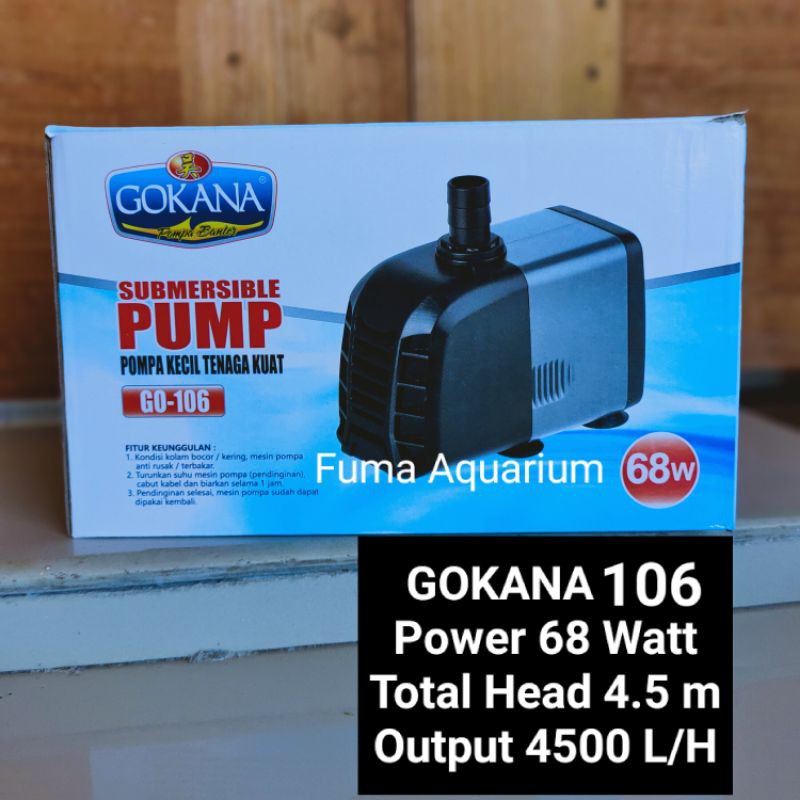 GOKANA GO-106 Pompa Filter  Kolam Hidroponik Akuarium Water Pump Power Head Submersible Pump