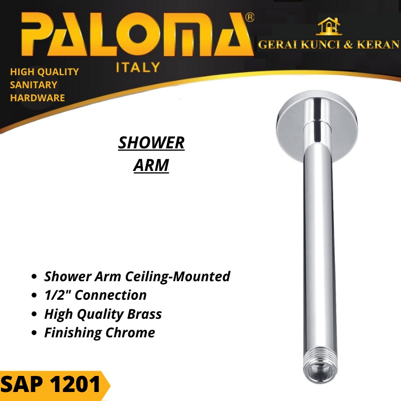 PALOMA SAP 1201 SHOWER ARM CEILING MOUNTED LENGAN SHOWER CHROME