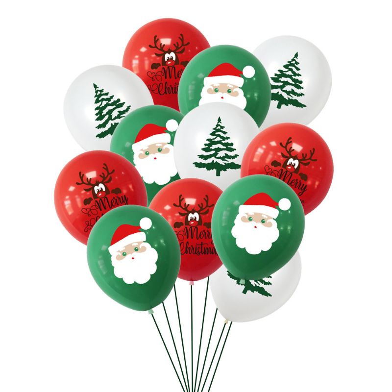 5 PCS Balon Lateks Design Santa Claus Elk Untuk Dekorasi  Natal Christmas