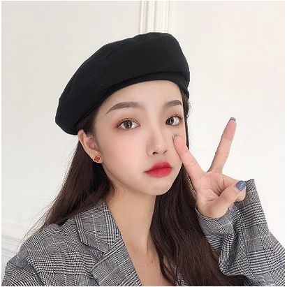 Topi beret hat painter pelukis cotton summer autumn retro art vintage kpop idol