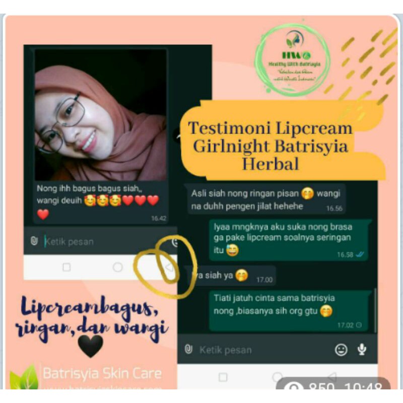 Lip cream batrisyia ,lipstik longlasting lipstick waterproof,tidak berbekas,halal,herbal,aman,BPOM