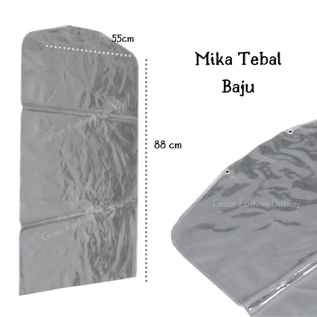 Plastik Cover Baju Mika Tebal Ukuran 88 Cm x 55 cm / Pelindung Pakaian / Plastik Mika Dewasa (BH)