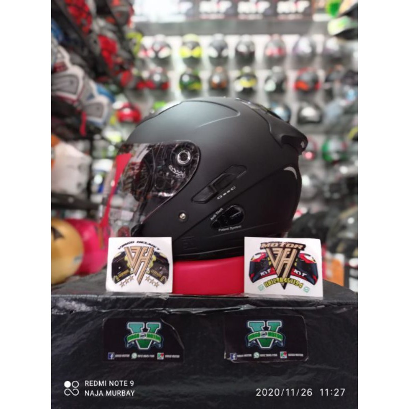 KYT HELM GALAXY SLIDE  R SOLID BLACK DOFF/DOUBLE VISOR