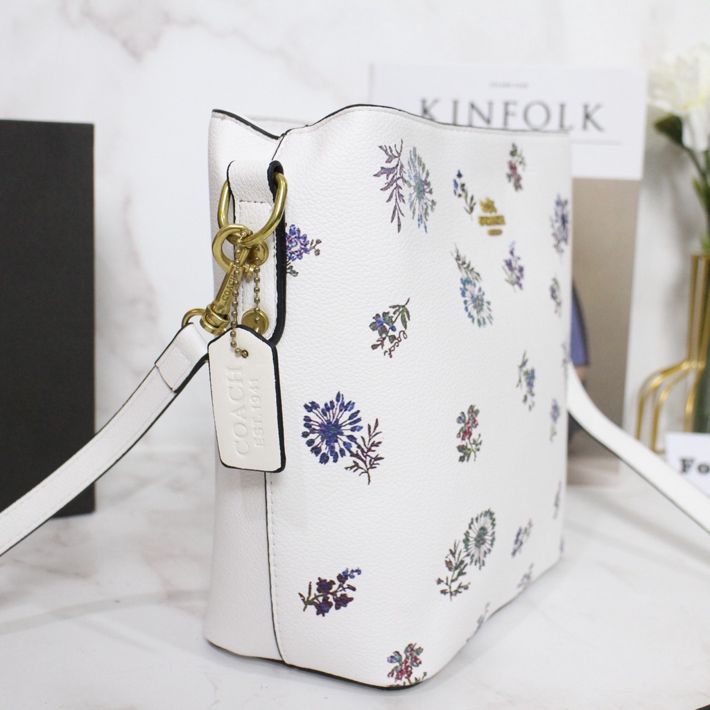 CO@CH Small Town Bucket Bag With Dandelion Floral Print 8677 (FreeBubble Wrap+DalamSuedee+NoSeri)