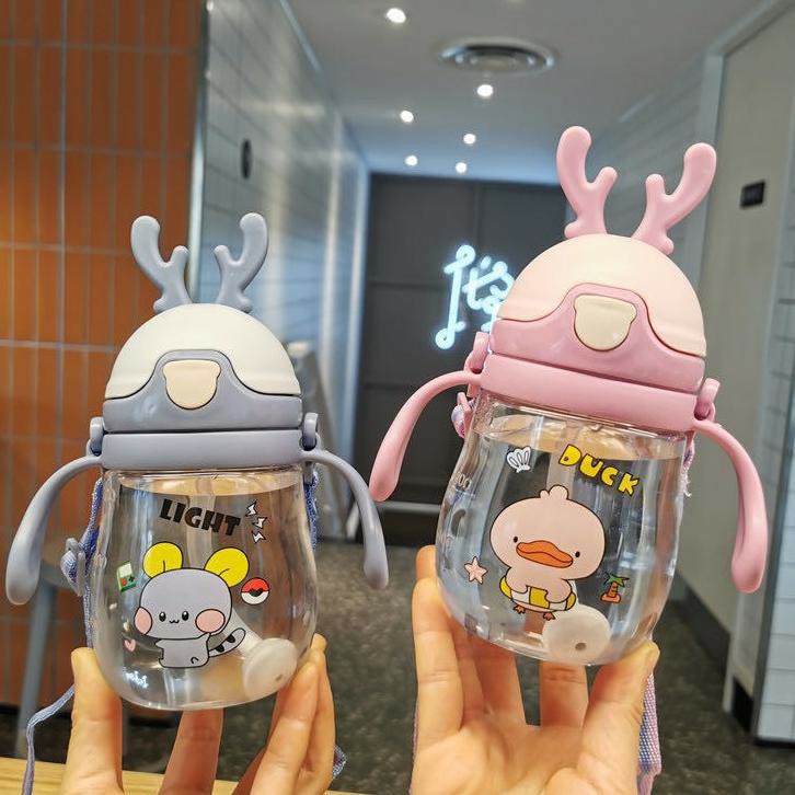 BABY SIPPY CUP / BABY STRAW CUP/ Botol Minum bayi Sedotan 280ML 370ML Botol Minum DEER RUSA jerami