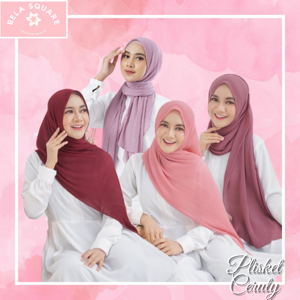 HIJAB PASHMINA PLISKET CERUTY / JILBAB PASHMINA PLISKET / KERUDUNG CERUTY BABY DOLL /FASHION MUSLIM 