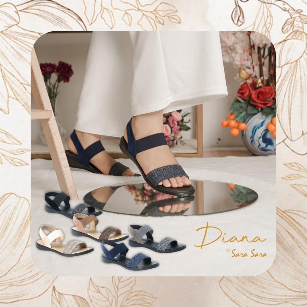 Sara Sara Diana Sandal Flat Tali Wanita Casual Sendal Sara Sara Diana Sandal Flat Tali Wanita Casual Sendal
