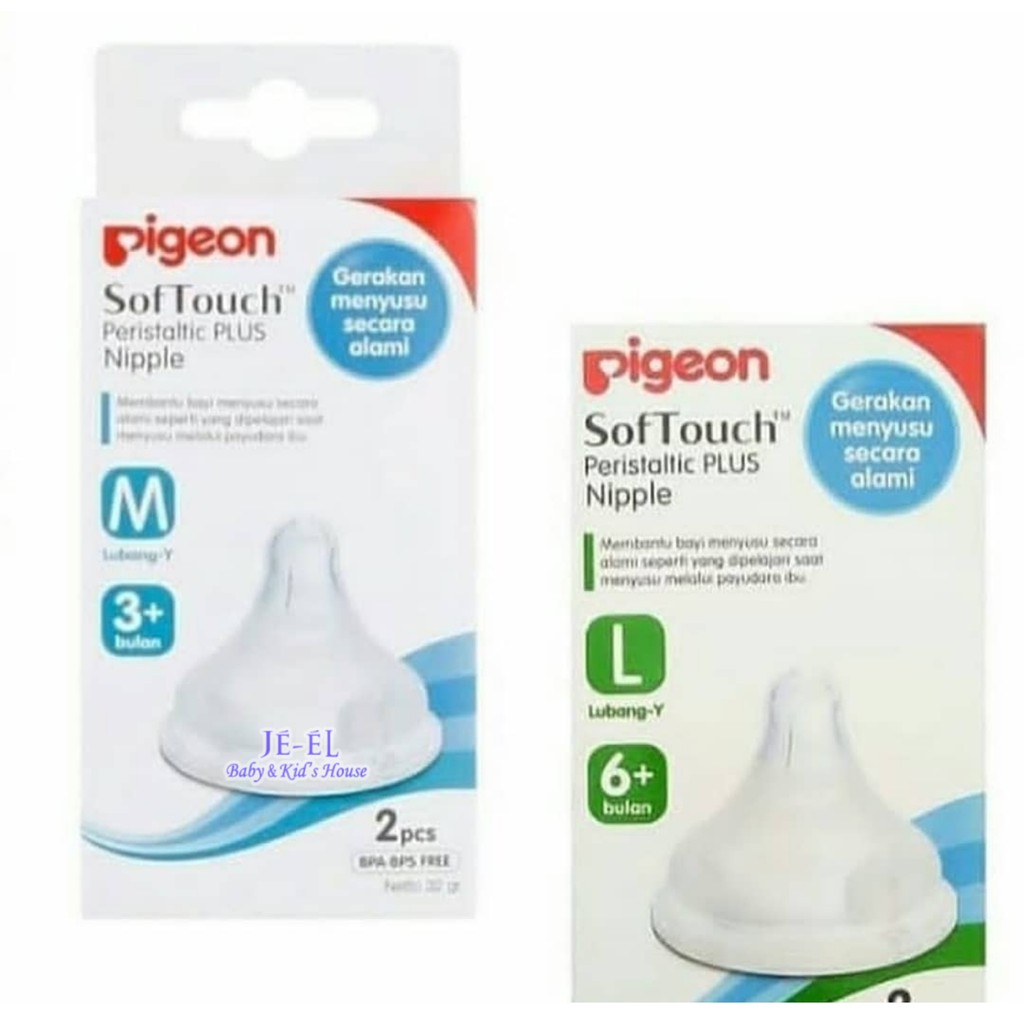 Pigeon Nipple Peristaltic Plus Wide Neck Dot Botol Lebar Kemasan Kotak Isi 2 pcs