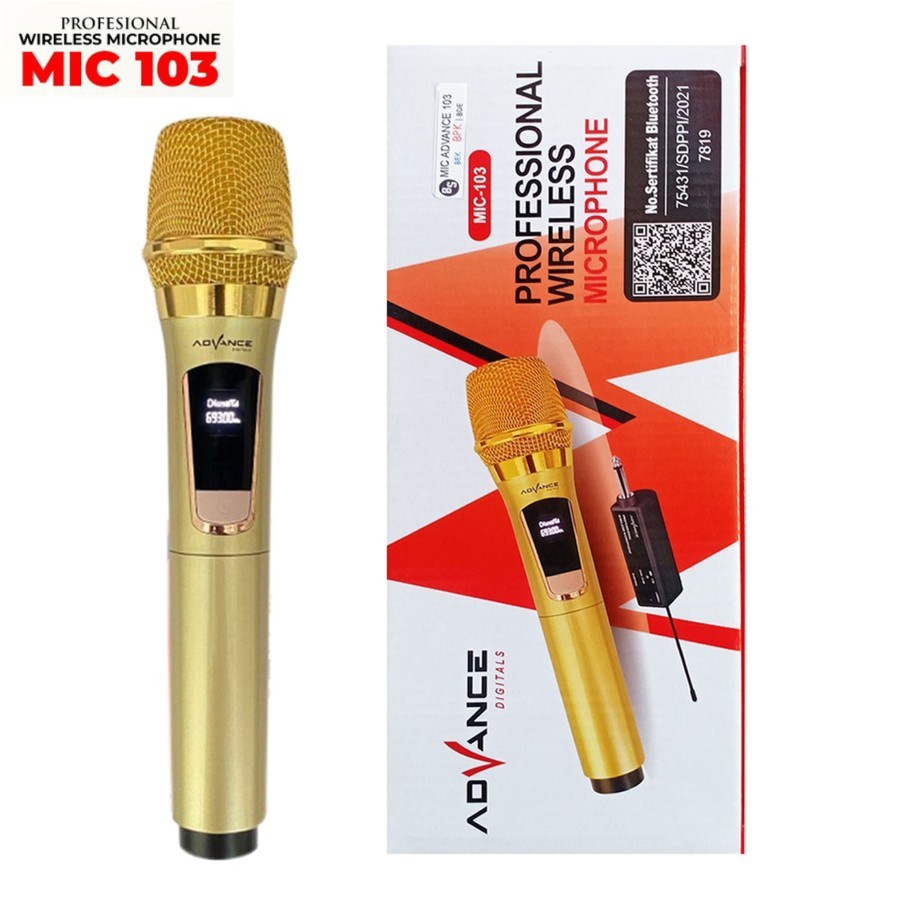 [PROMO HEBOH]MICROPHONE WIRELEES ADVANCE MIC-103 MIC VOCAL/MIC TANPA KABEL KUALITAS TERBAIK