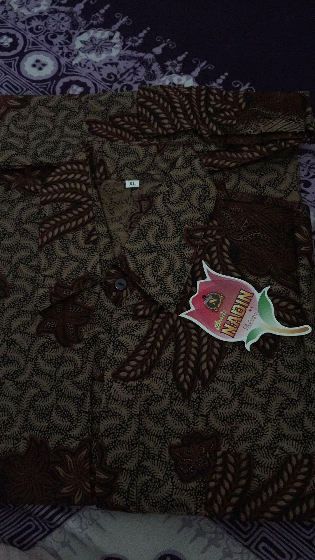 Hem Genes Padi Truntum Coklat Batik Sogan