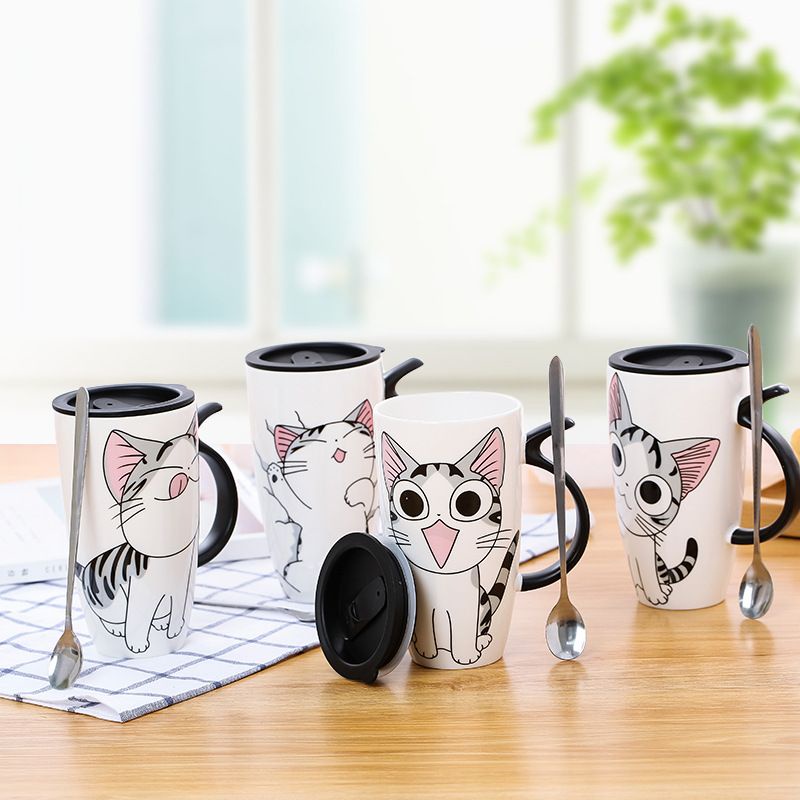 Cute Cat Ceramic Cup | Cangkir Besar Lucu | Cangkir Keramik