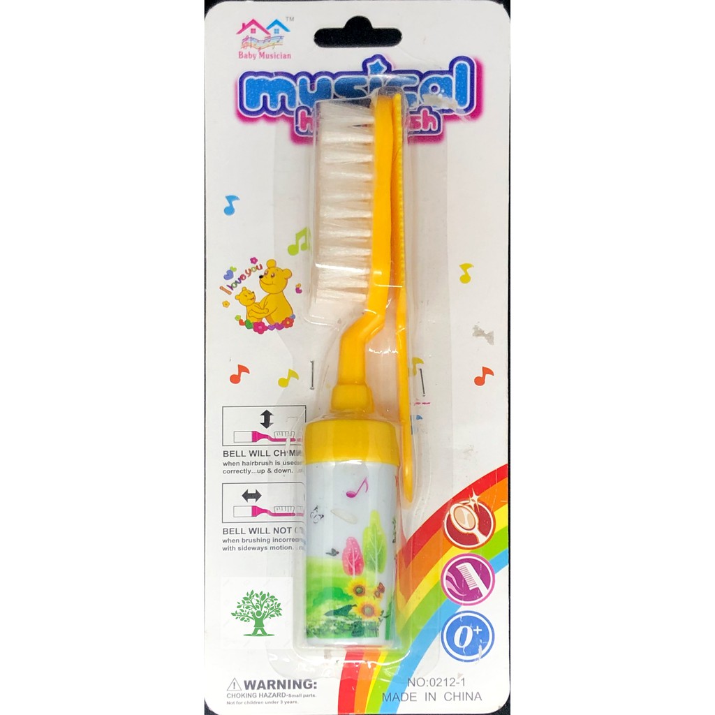 Sisir Bayi Music 2 jenis sisir dalam 1 harga (2 in 1) semua umur (212)-Kuning