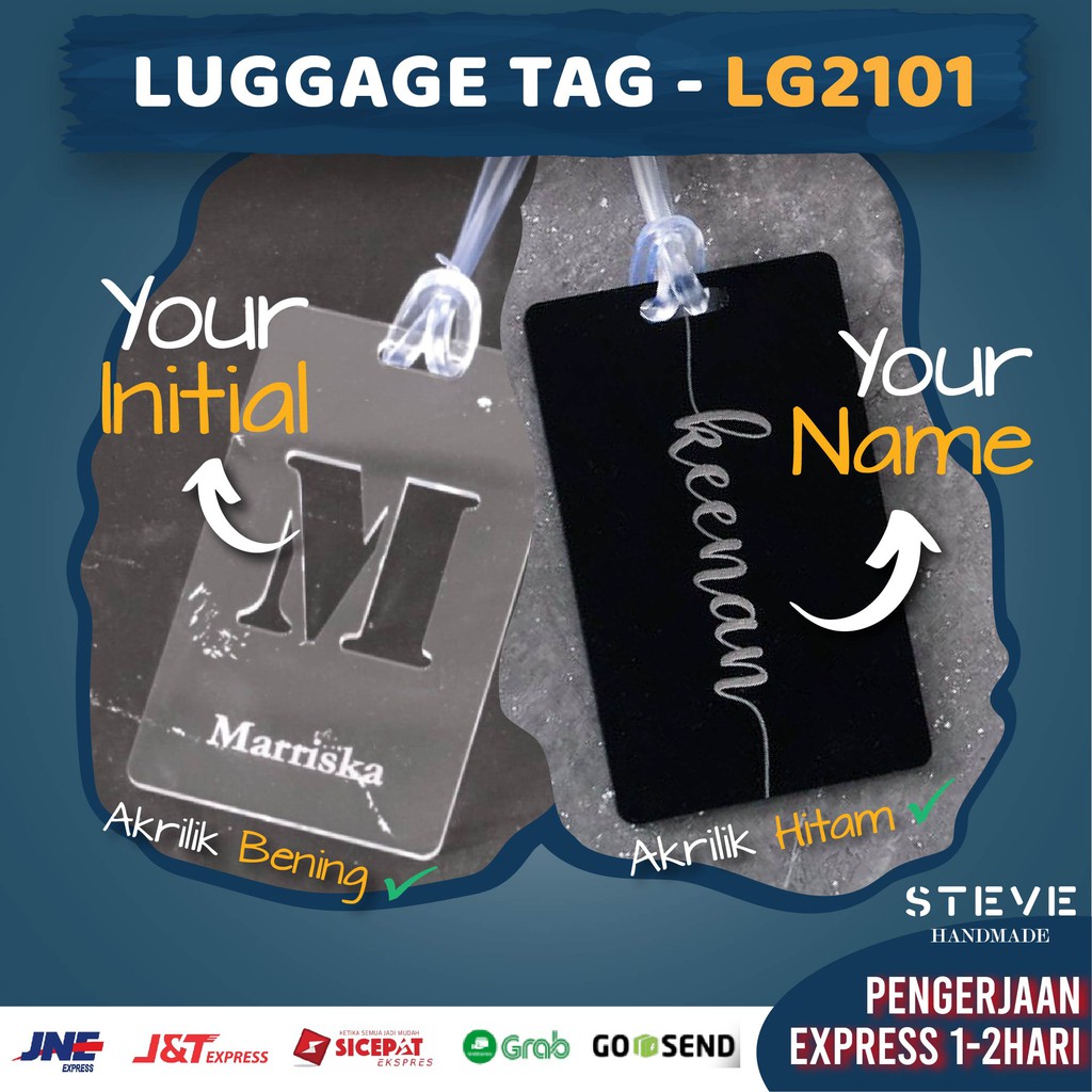 Bag Tag Akrilik / Luggage Tag / Custom Nama Kaligrafi LG2101