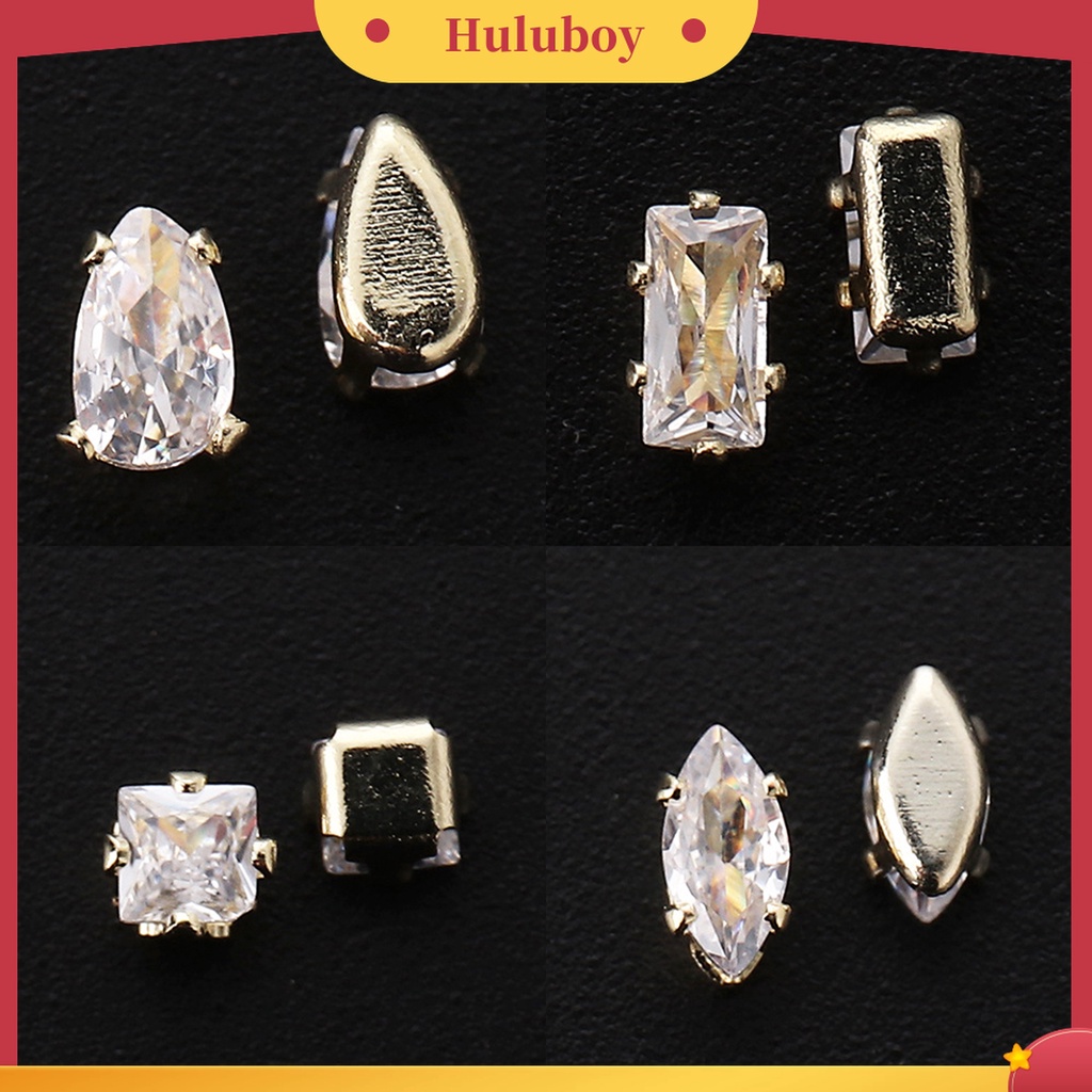 Huluboy Huluboy♡ 1 Set Ornamen Kuku 3D Bahan Metal Tahan Karat Untuk Manicure Charms