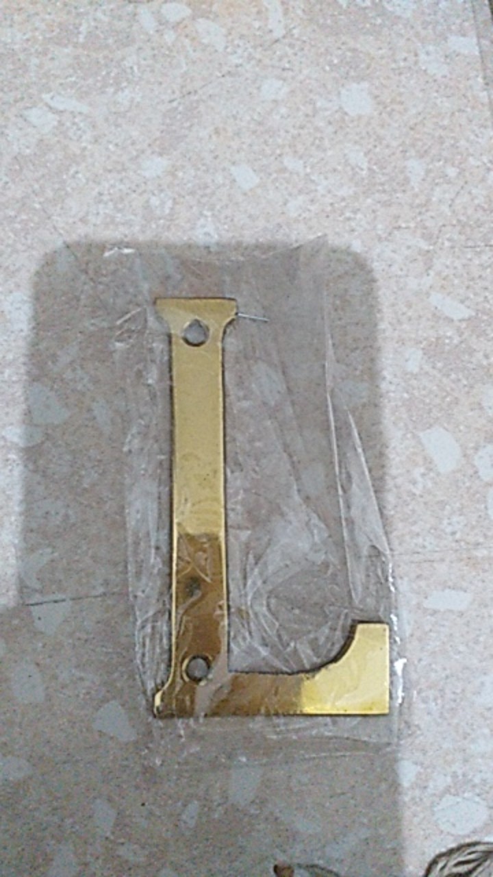 Nomor Rumah Kuningan L Tinggi 10 Cm Classic Antique Huruf L Angka Nomer Angka Huruf Rumah Dekorasi