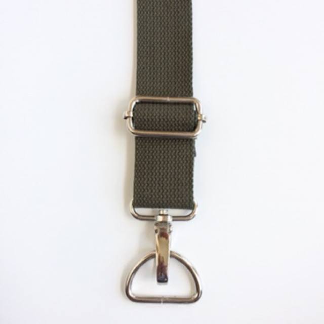 Tali strap sling bag selempang 3.8 cm bahan katun hijau armi