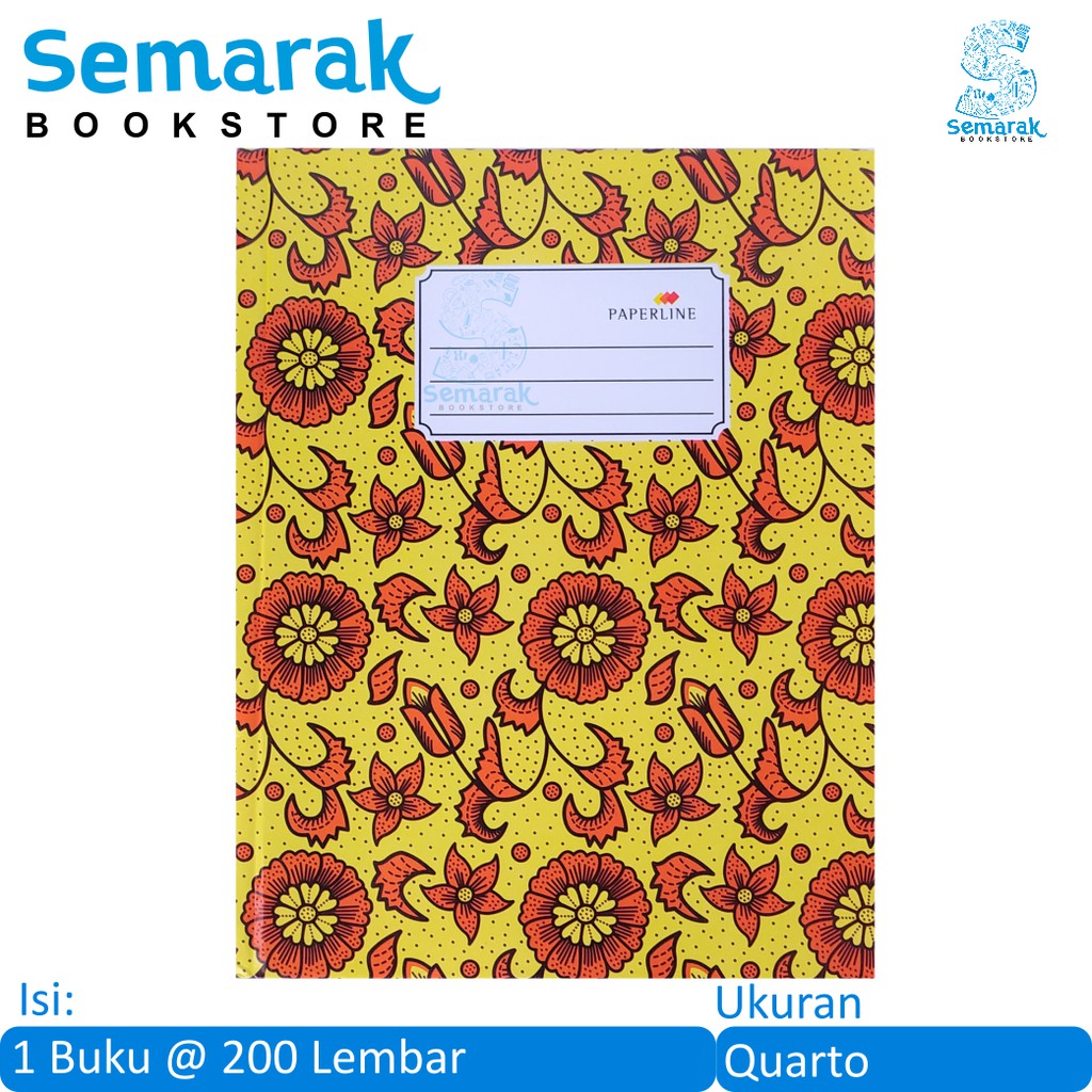 

Buku Tulis Sampul Tebal Paperline Hard Cover Quarto [1 Buku @ 200 Lembar]