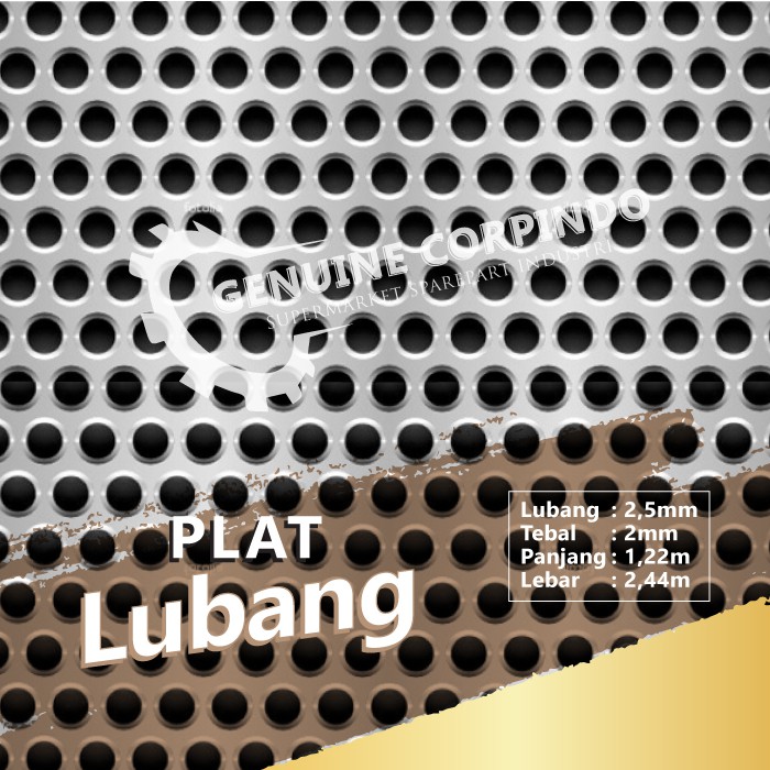 Plat Besi Lubang 2,5 X Tebal 2 mm X 1.22 M X 2.44 M