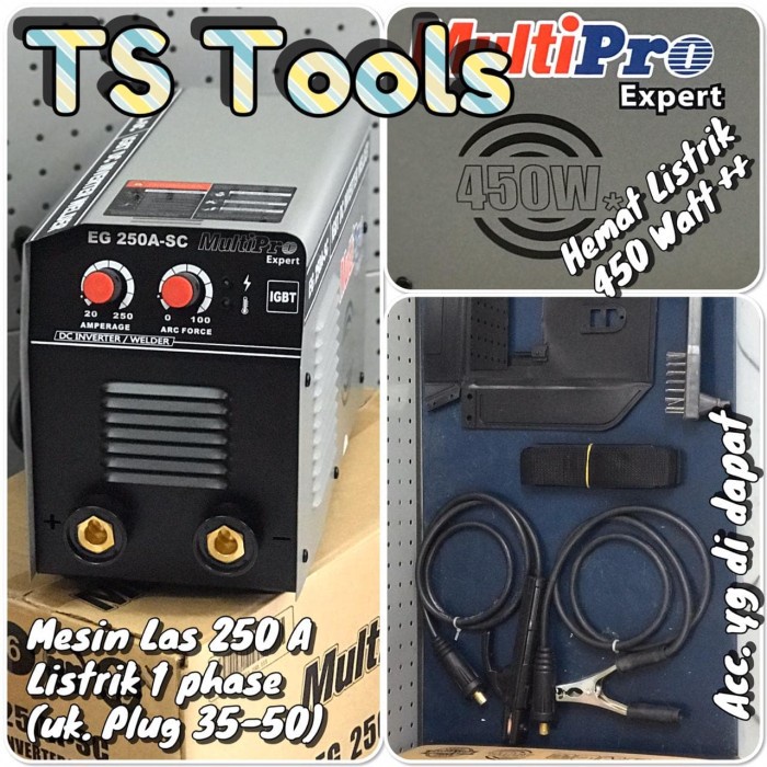 Multipro EG 250A SC Mesin las Hemat Listrik sampai 450Watt / 450 Watt