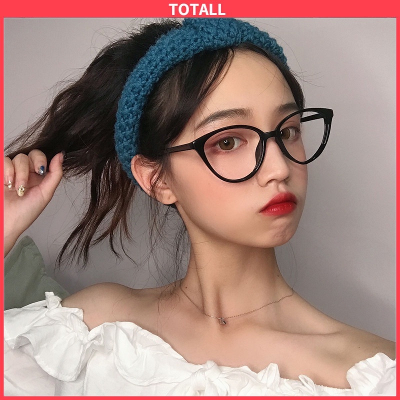 [Totall]Kacamata Korea Wanita Kacamata Anti Radiasi Wanita Fashion Cat Eye Eyeglasses Versatile Optical Glasses