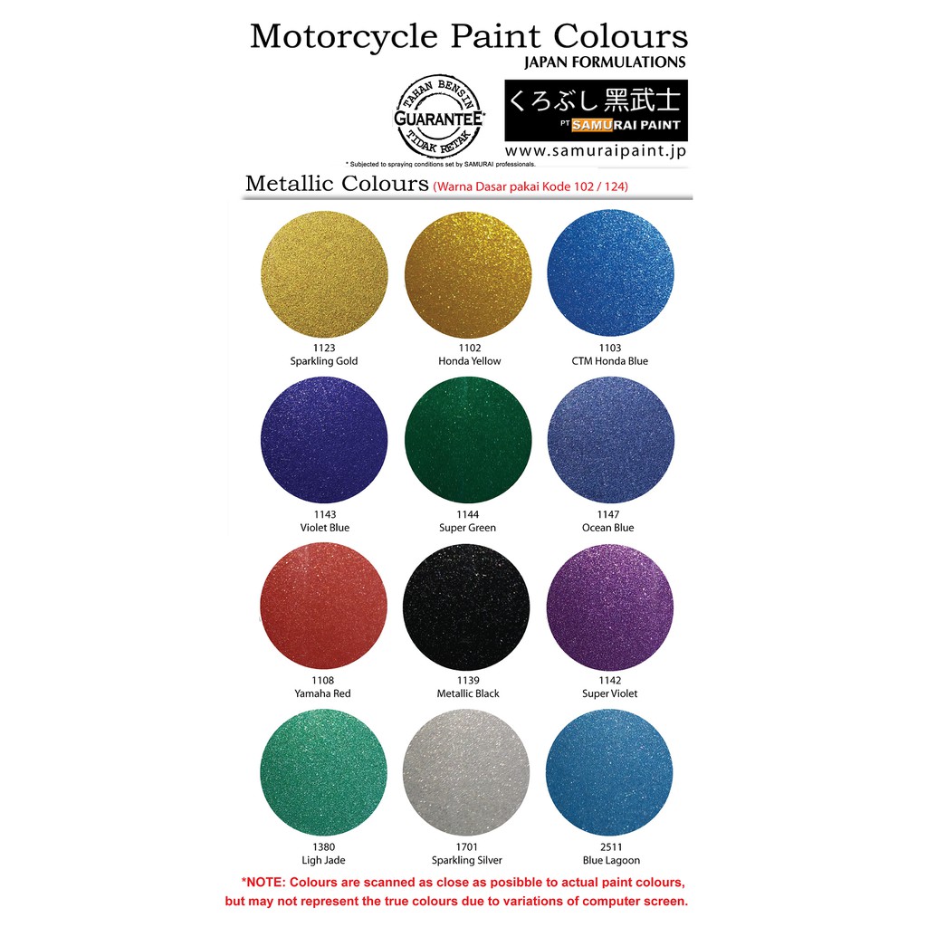 Cat Samurai Paint Metalic Colours : Sparkling Gold Silver Black Red Blue Yellow etc