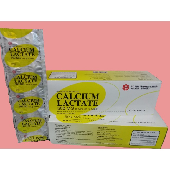 (PIM BOX) CALCIUM LACTATE 500MG PIM PER BOX