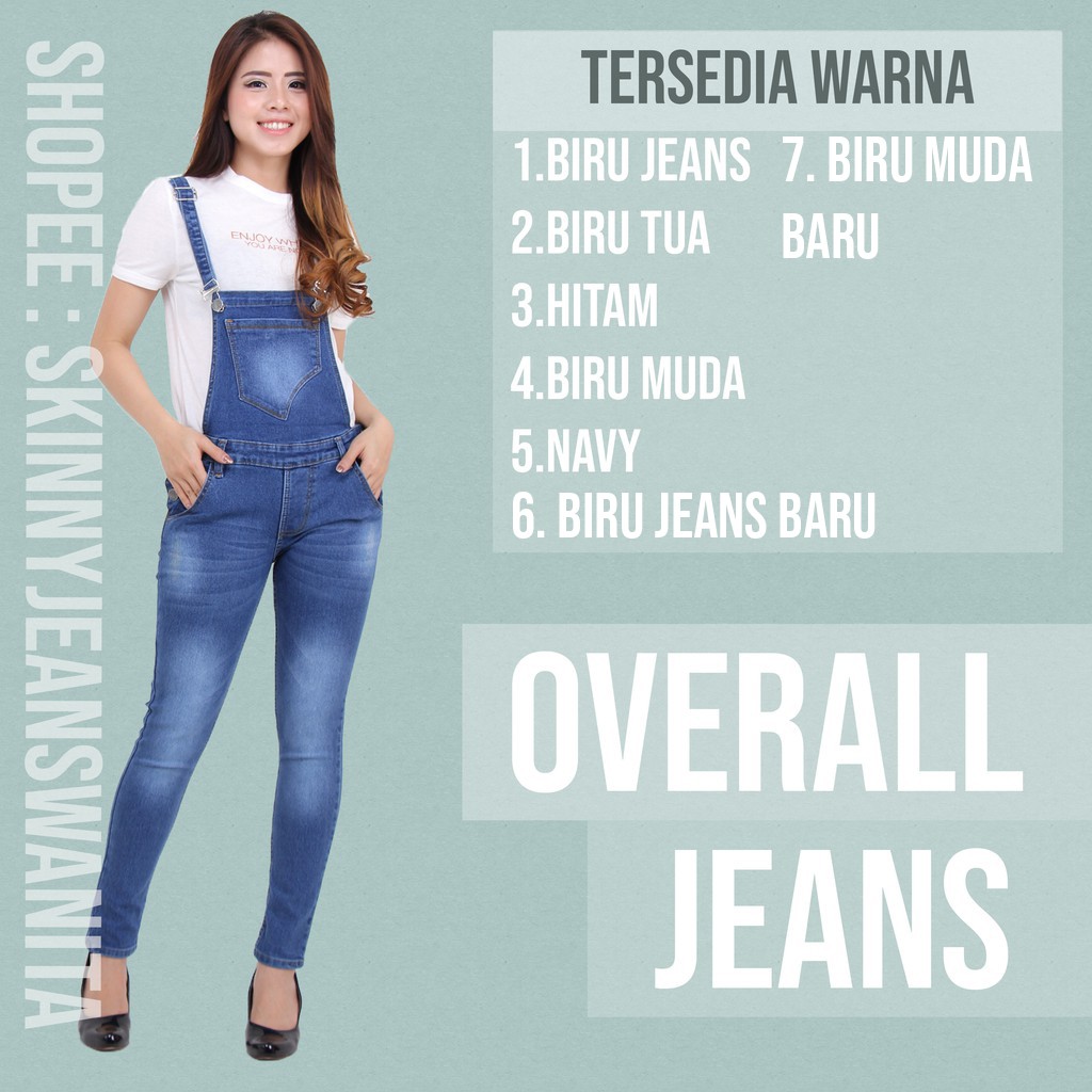  BISA COD Jeans Overall Wanita Trendy Big Size Celana  