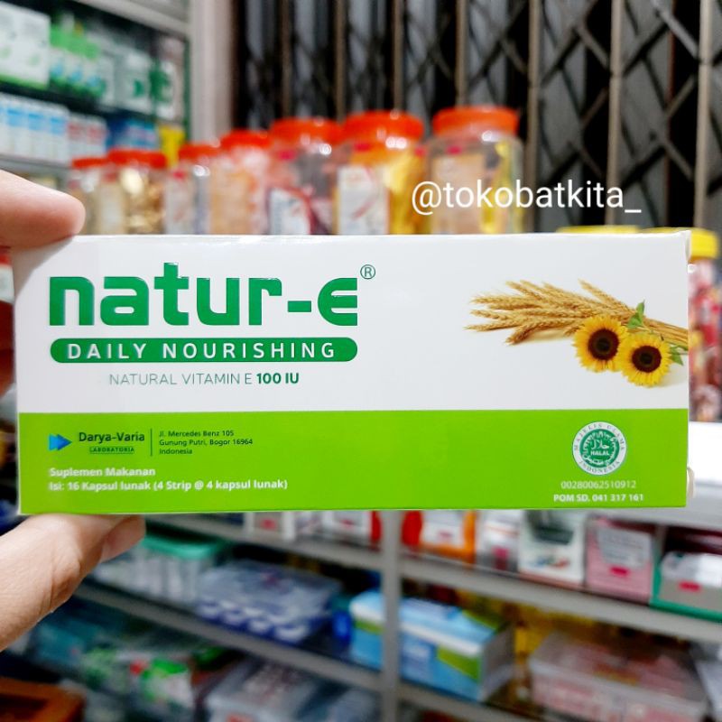 [16KAPSUL] NATUR-E 100 IU / VITAMIN E NATUR E / MENCEGAH RADIKAL BEBAS / KULIT SEHAT LEMBAB GLOWING 