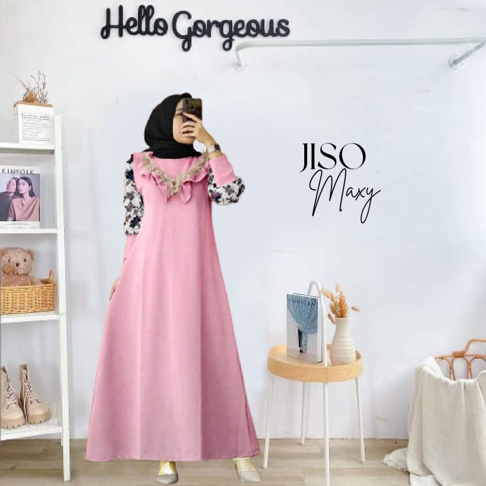 PAKAIAN DRESS WANITA MAXI JISO DMR