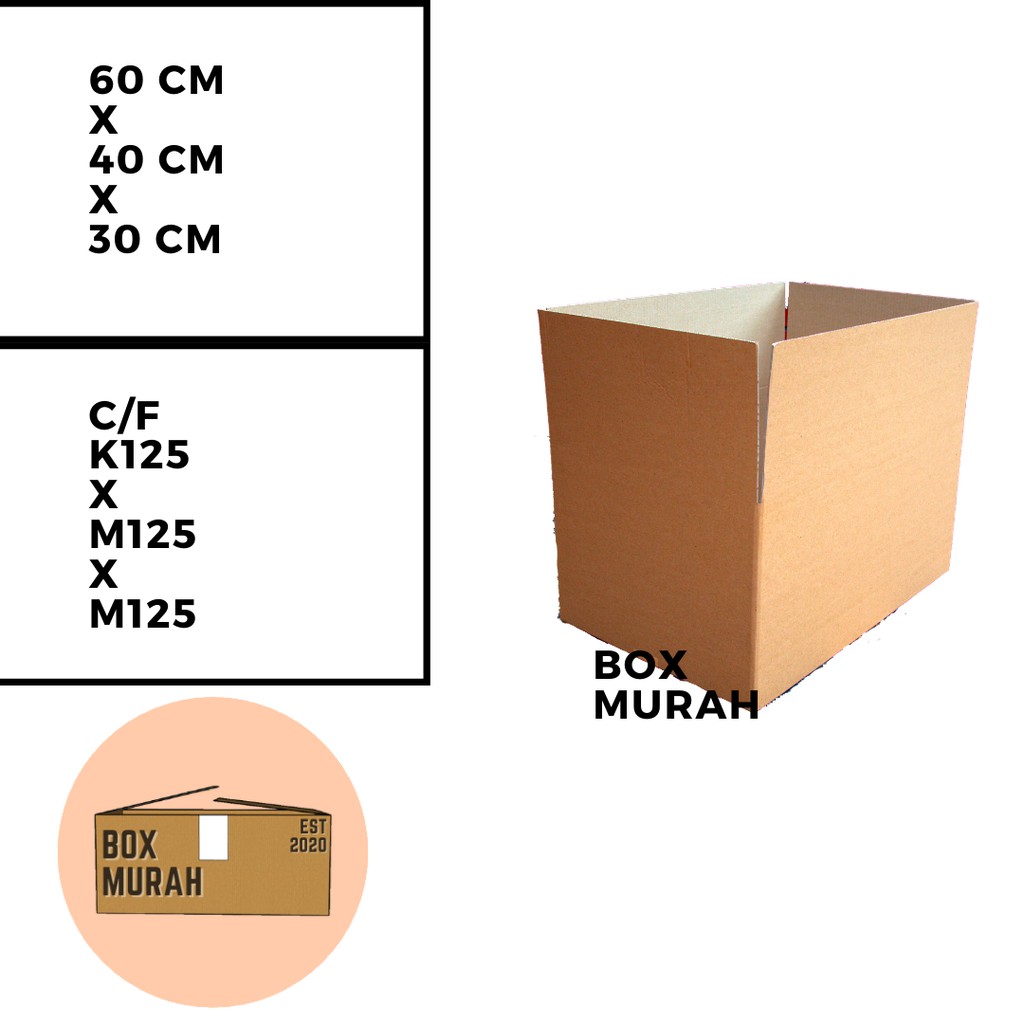 

Kardus Packaging Box Polos Murah Serba Guna 60 x 40 x 30 (cm)