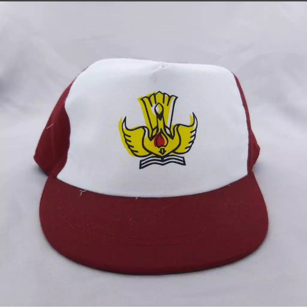 Topi sekolah SD merah putih unisex