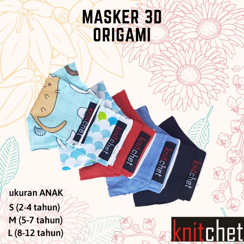 Masker Anak 3D Origami Knitchet