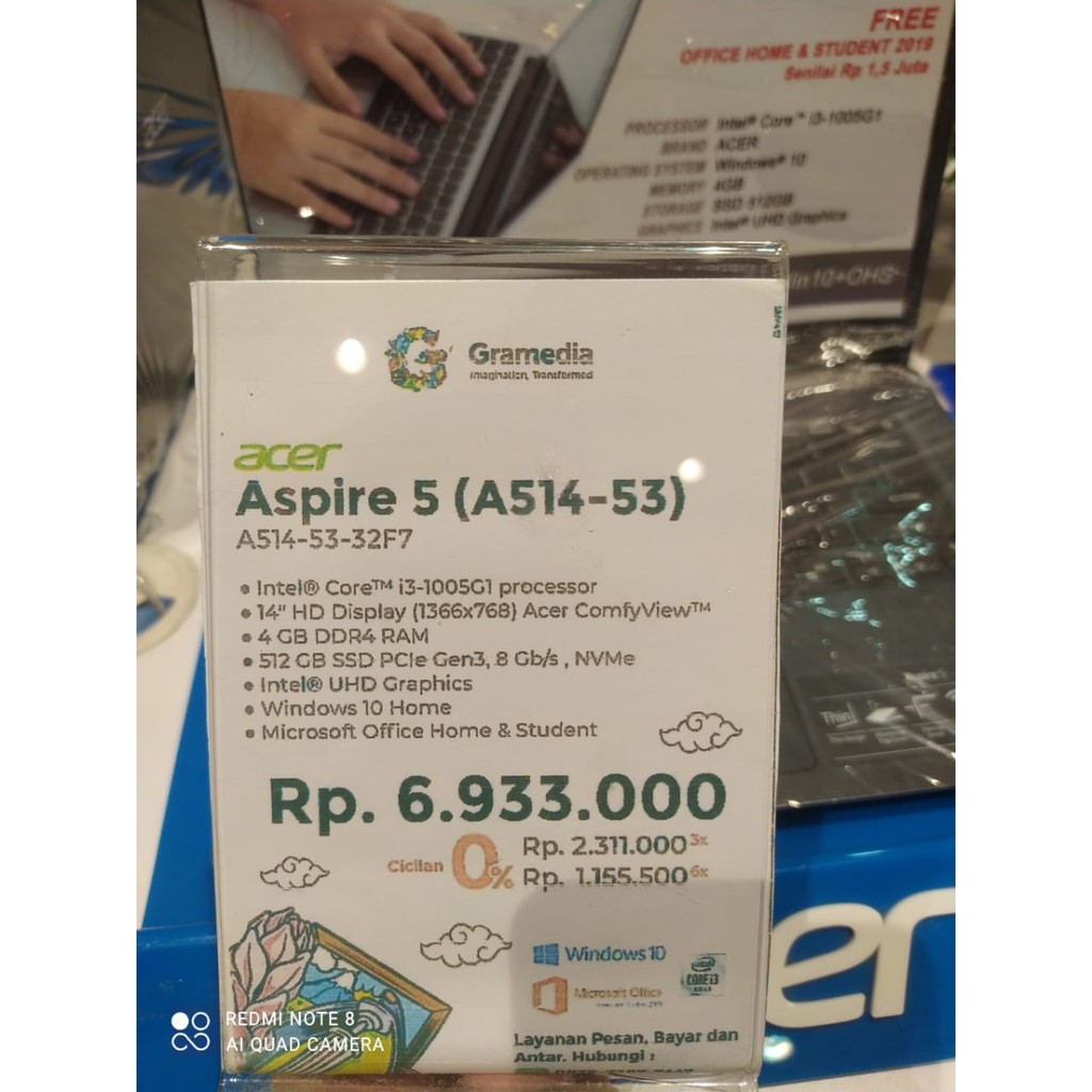 LAPTO ACER ASPIRE 5 (A514-53) | A514-53-32F7 | i3 | ORI