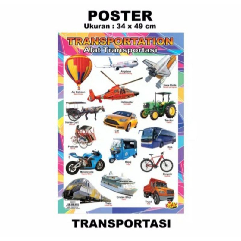 Poster Edukasi KIKY - Hewan Darat & Hewan Air [ Perlembar ]