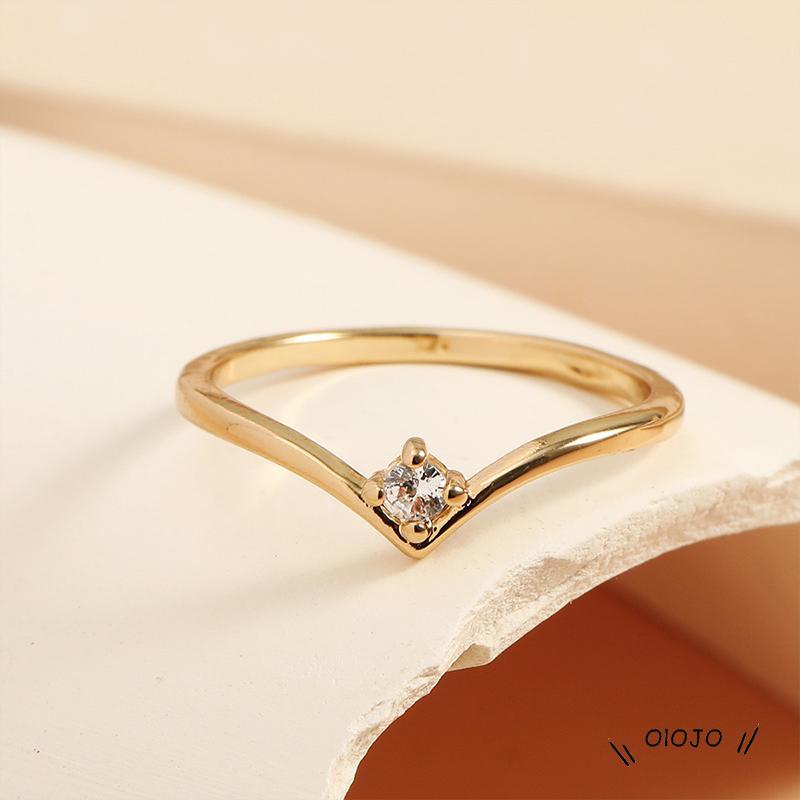 【COD】Cincin Bentuk V Bahan Zirkon Untuk Wanita