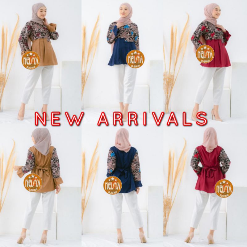 tey-17 Batik wanita ASJ SA HRB026 Kenongo Kemeja Tosca Pendek