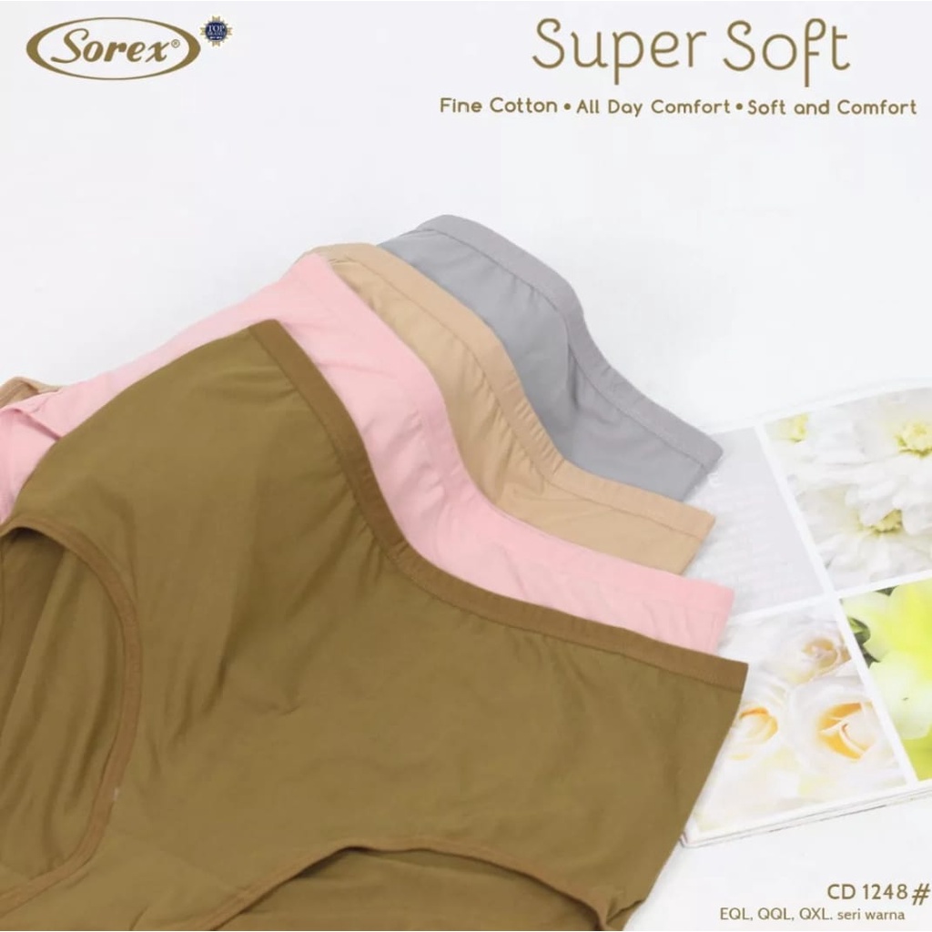 Celana dalam wanita sorex jumbo super soft 1248 original isi 6 pcs