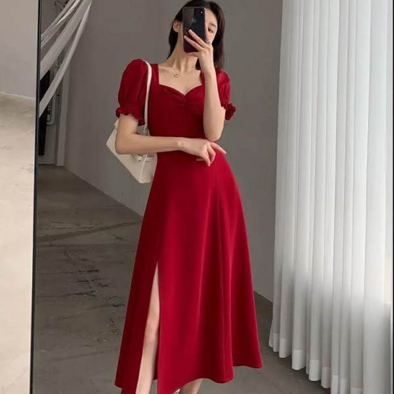 DRESS SQUARE NECK MIDI M173