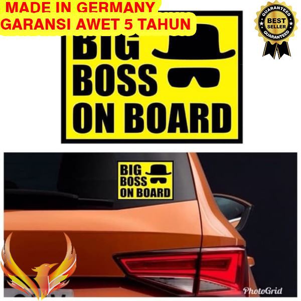 

TERMURAH Stiker Mobil Unik Lucu Cutting Sticker Big Boss On Board Phoenix Star